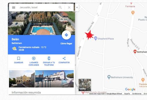 Uno de los mapas usados por Antonio Moreno para situar la Noticia