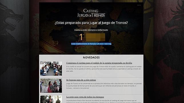 La web denunciada