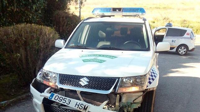 Estado en que quedó el patrullero de la Policía Local