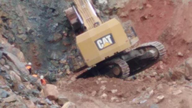 La máquina, hundida mientras trabajaba en un filón de la mina