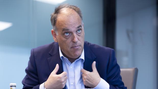 El presidente de LaLiga, Javier Tebas, en una entrevista con ABC