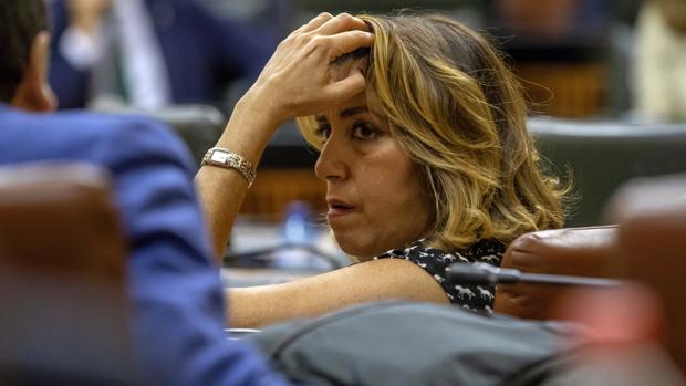 La secretaria general del PSOE andaluz, Susana Díaz,, en el Parlamento de Andalucía