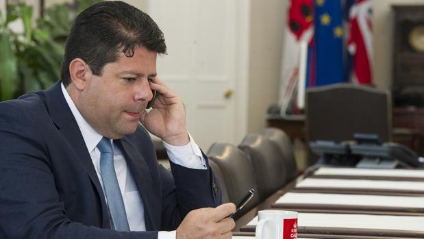 Fabian Picardo, en dependencias del Gobierno de Gibraltar, en una imagen de archivo