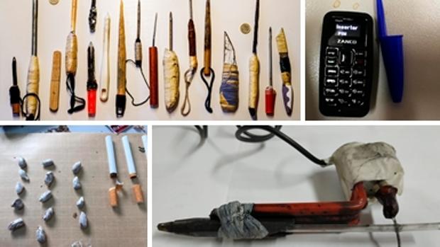 Armas, droga, un teléfono móvil y una máquina para tatuar intervenidas en la prisión