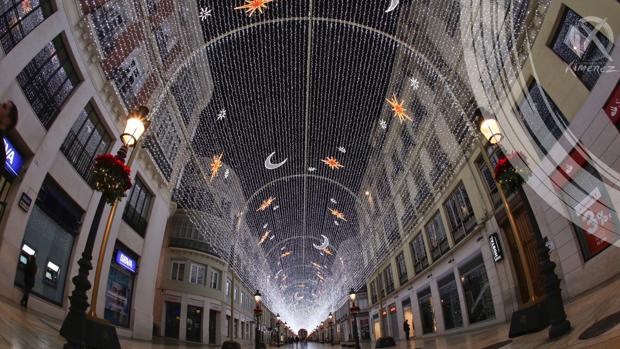 Espectáculo de la calle Larios en Málaga
