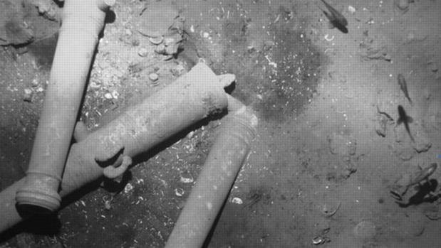 Yacimiento a mil metros de profundidad, que conserva enterrado casi todo el galeón en perfectas condiciones