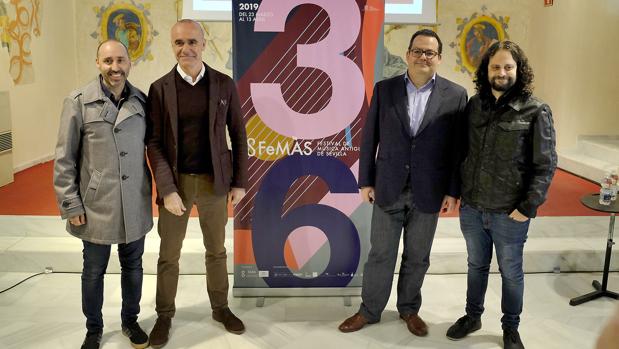 Javier Menéndez, Antonio Muñoz, Francisco Lorenzo y Fahmi Alqhai en la presentación del FeMÀS