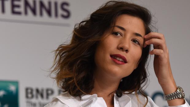 Muguruza., durante la rueda de prensa oficial en Singapur