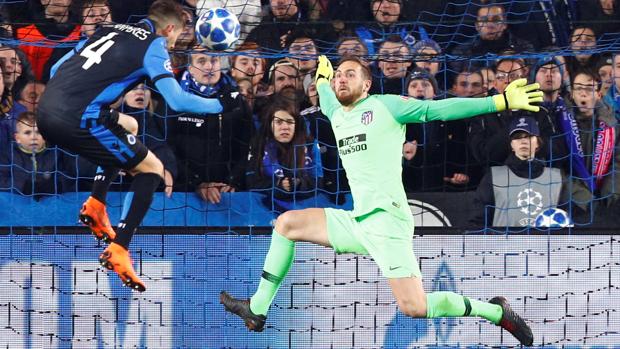 Jan Oblak, durante el partido de UCL ante el Brujas