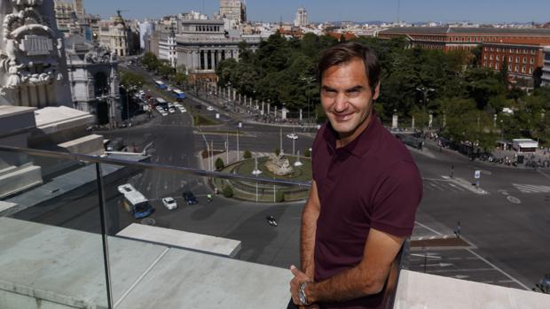 Federer, ayer, en el Ayuntamiento de Madrid
