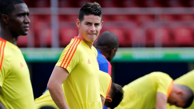James con su selección durante la Copa América