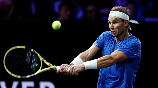 Nadal, durante el partido ante Raonic