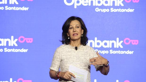 La presidenta del Santander, Ana Botín, ayer al presentar las novedades de Openbank