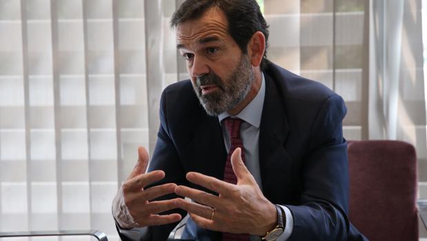 Juan Fernández-Aceytuno, consejero delegado de Sociedad de Tasación, durante la entrevista con ABC