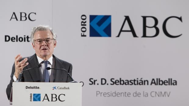 Sebastián Albella, presidente de la CNMV, en el Foro ABC Deloitte, en 2018