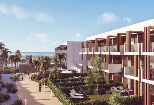 Recreación virtual de la urbanización Eleven Views, cuyas obras ya han comenzado en Costa Ballena, en el término municipal de Chipiona (Cádiz)
