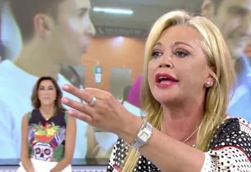 Belén Esteban, durante su intervención en «Sálvame» este martes
