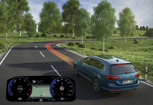 Travel Assist con navegación predictiva: el sistema detecta una curva cerrada y adapta la velocidad para tomarla con comodidad