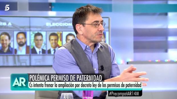 Juan Carlos Monedero, este jueves en «El programa de Ana Rosa»