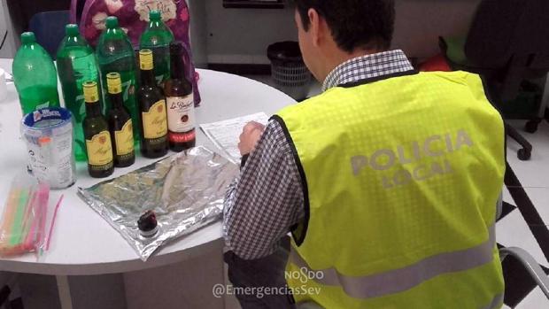Botellas de manzanilla incautadas