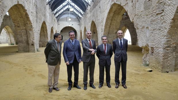 Joaquín Egea, Juan Espadas, Miguel Ángel Vázquez, Rafael Herrador y Rafael Chueca en diciembre de 2017