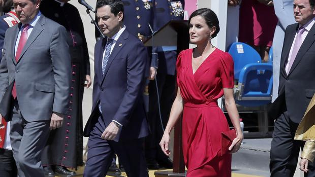 La reina Letizia durante el desfile