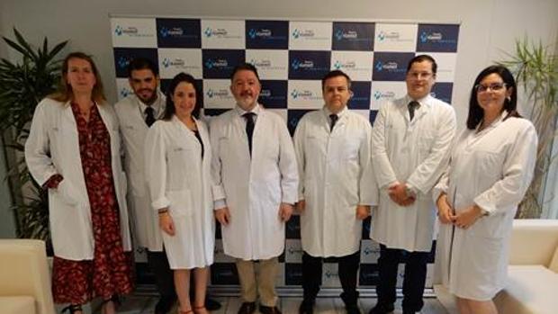 Rocıo Vallejo, Hernando Perez, Ángeles Canizares, Javier Marquez, Juan Rodrıguez - Uranga, Javier Abril e Iratxe Maestro, de izquierda a derecha