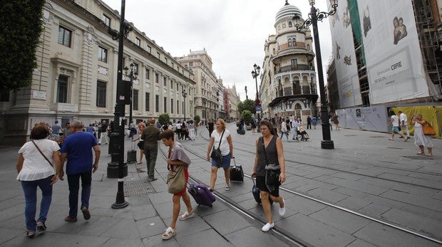 Turistas en el Centro de Sevilla
