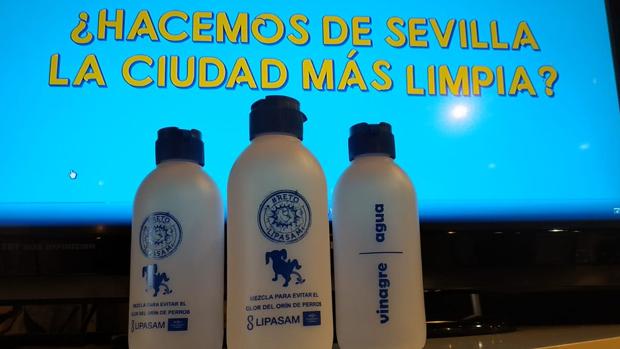 Modelo de botellas antiorín que Lipasam desarrolló exclusivamente para una feria de mascotas