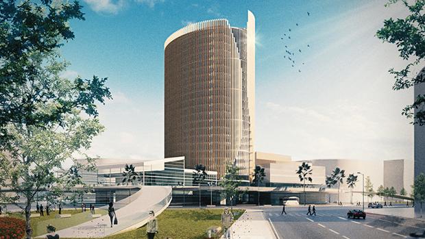 Recreación de la Torre Panorámica Entrenúcleos, que medirá 150 metros