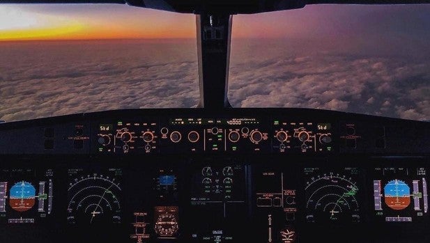 Cabina de un avión de Qantas